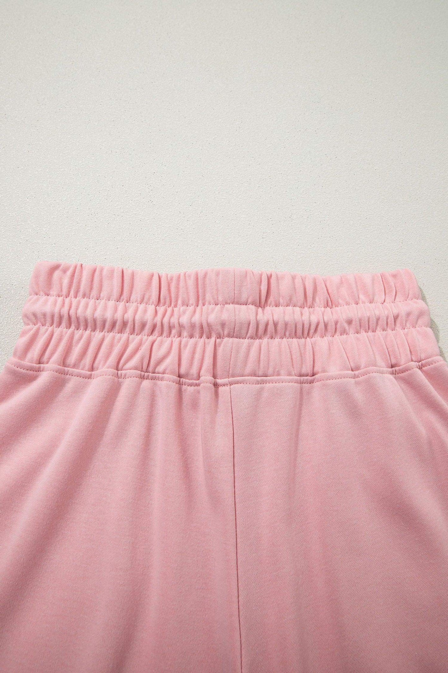 Clearly Aqua Solid Color Loose Tee Drawstring Wide Leg Pants 2pcs Outfit