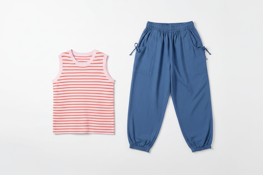 Shop the Look — Stripe Knit Sleeveless Top + Prussian Blue Jogger Pants