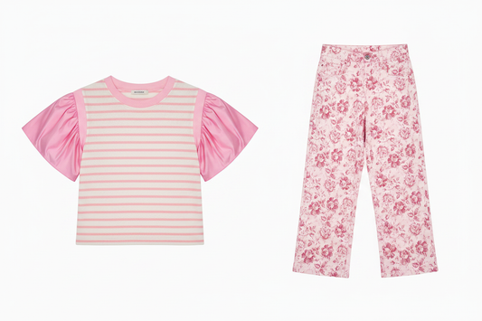 Shop the Look — Ruffled Stripe Blouse + Vintage Floral Denim Pants
