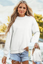 Carrot Oversize Drop Shoulder Reversible Mock Neck Sweatshirt