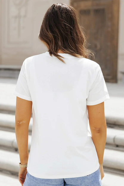 White Take me out to the Ballgame Casual Tee - Sweet Fashion Wholesale