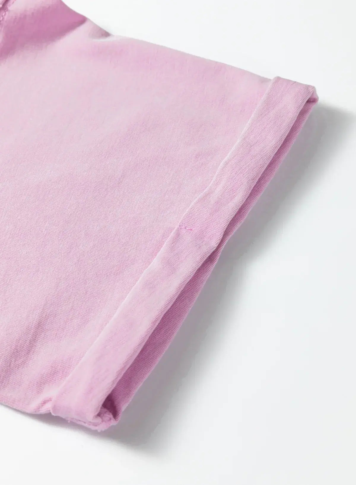 Lavendula Mineral Wash Drop Shoulder Raw Edge Loose Tee - Sweet Fashion Wholesale
