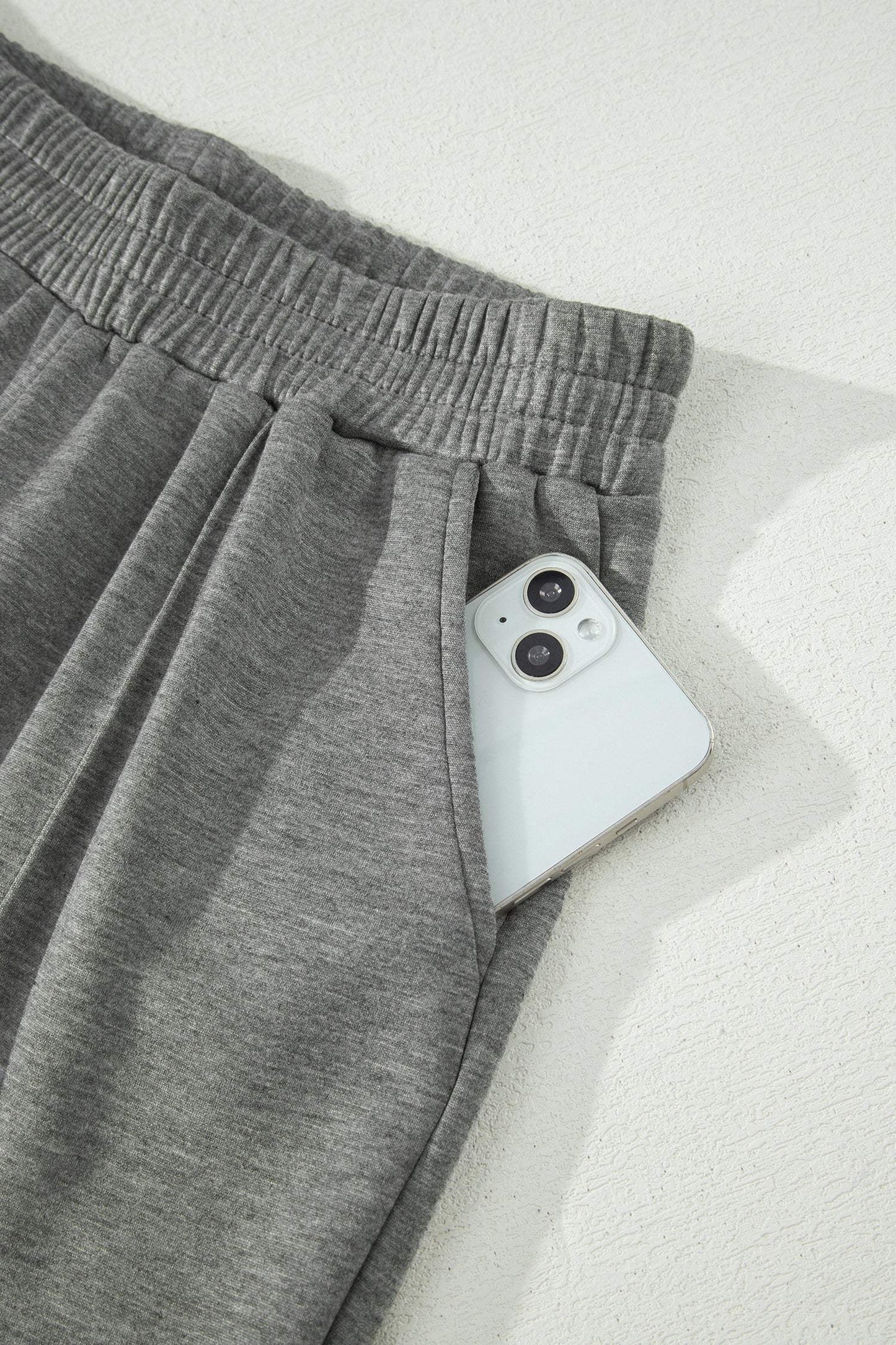 Gray Half Zip Polo Tee Casual Pant Set