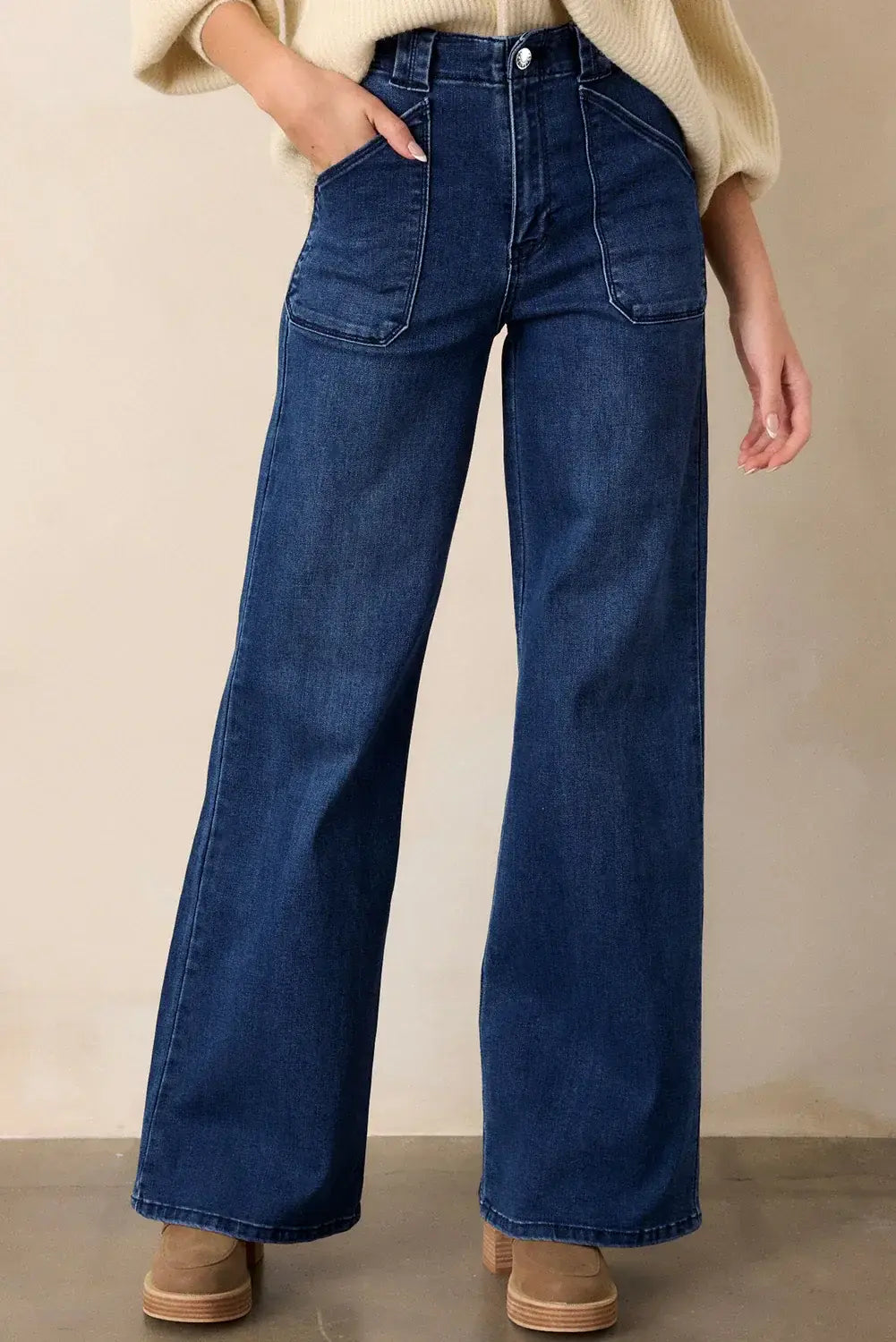 Ashleigh Blue Daily Fashion Straight Leg Mid-rise Shift Jeans - Sweet Fashion Wholesale