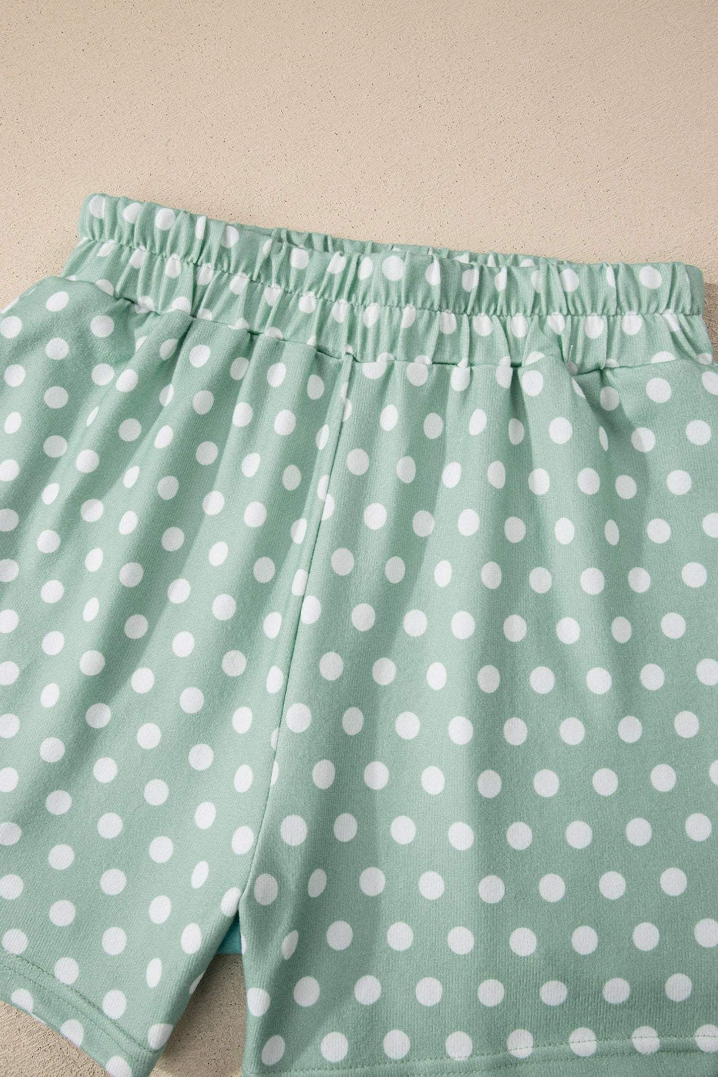 Green Polka Dot Print Short Set