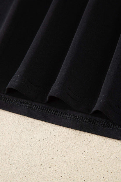 Black Varsity Striped Short Sleeve Crew Neck T Shirt