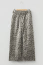 Brown Leopard Print Raw Hem Elastic Waist Loose Pull On Jeans - Sweet Fashion Wholesale