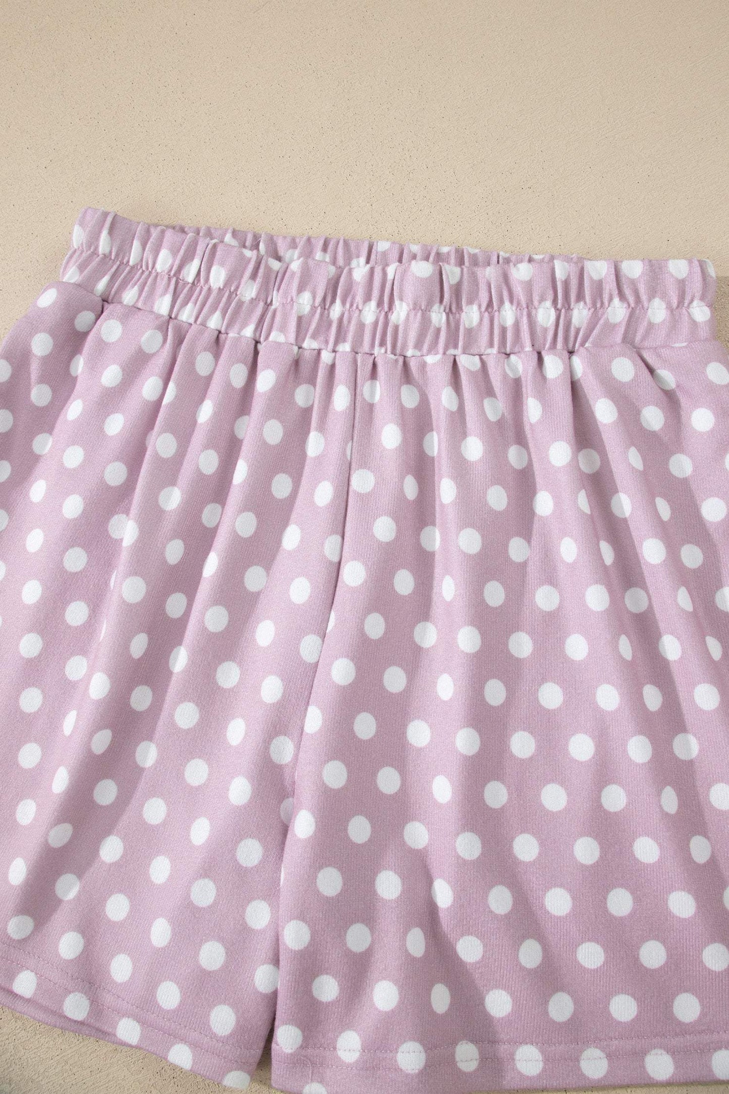 Pink Polka Dot Print Short Set