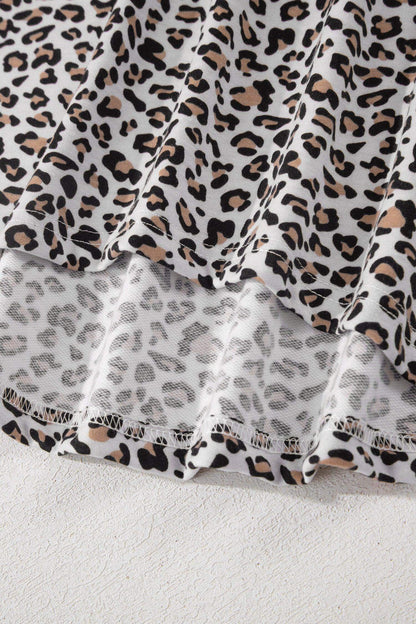 White Leopard High-Low Loose Tee Ankle Length Pants Set - Sweet Fashion Wholesale
