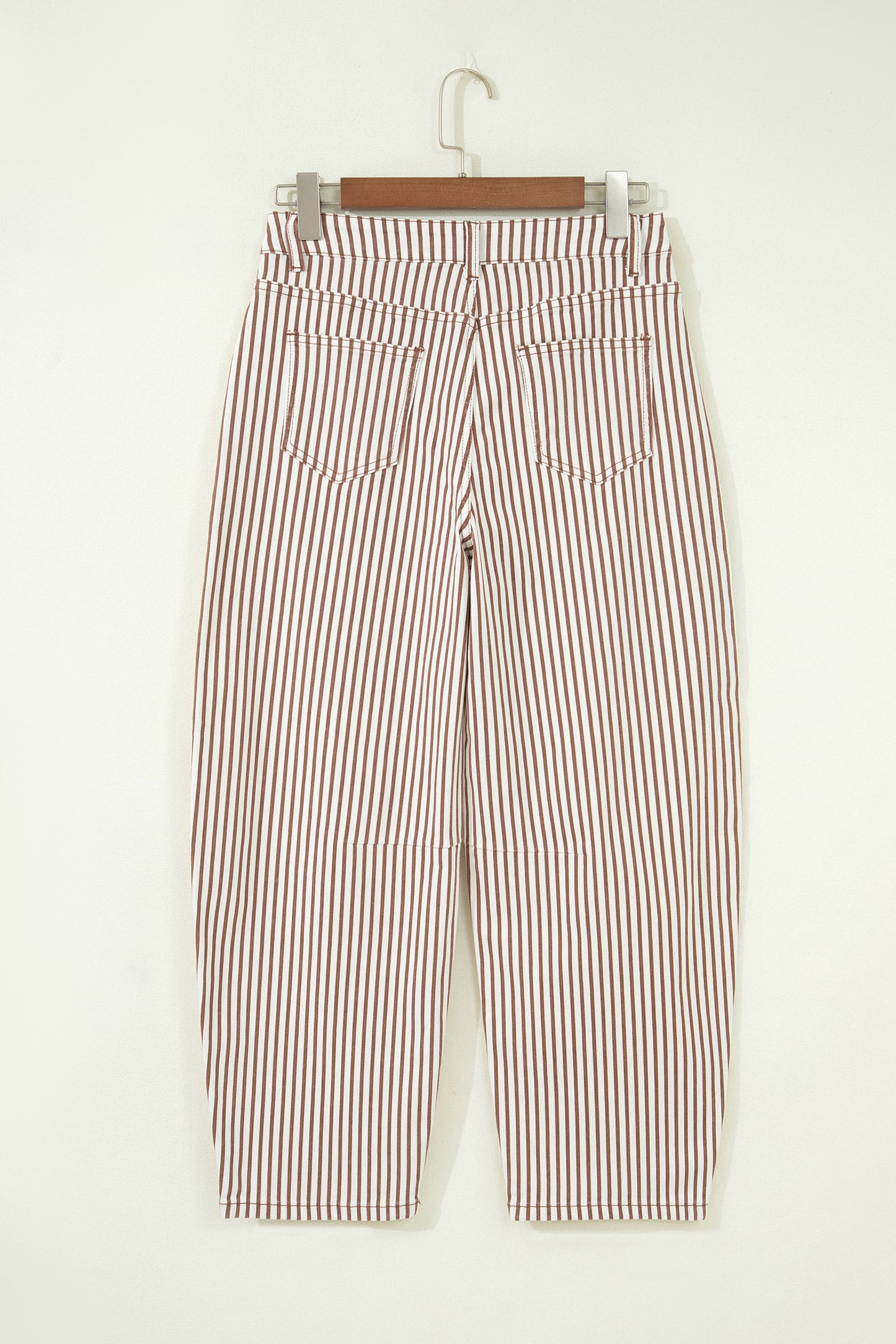 Sky Blue Stripe Casual Barrel Jeans