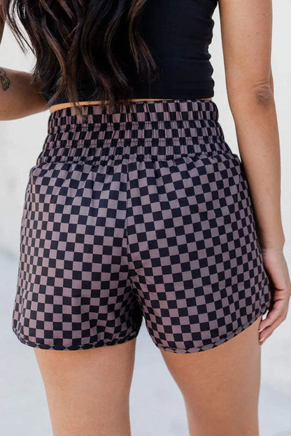 Blue Leopard High Waisted Athletic Shorts - Sweet Fashion Wholesale