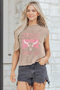 Smoke Gray COWGIRLS DONT CRY Western Graphic Mineral Wash Tank Top - Sweet Fashion Wholesale