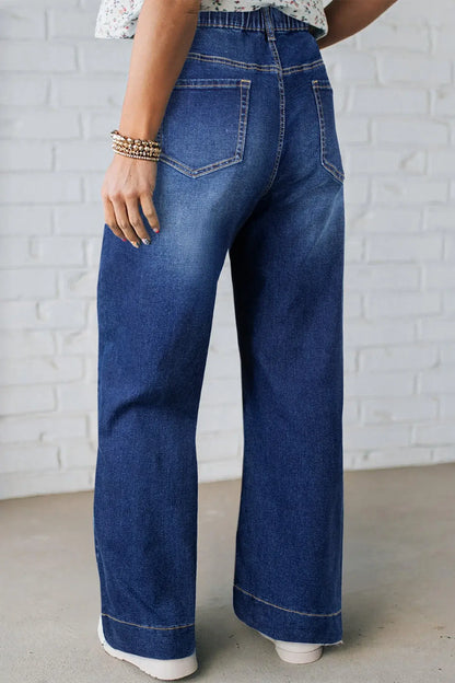 Black Acid Wash Contrast Lace-up Plus Size Jeans - Sweet Fashion Wholesale