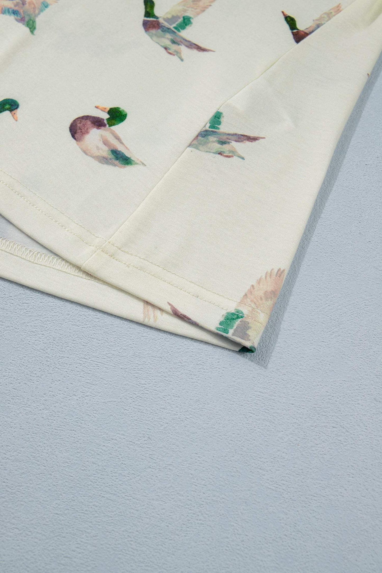 Beige Mallard Print Western Style Tank Top