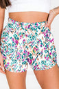 Blue Leopard High Waisted Athletic Shorts - Sweet Fashion Wholesale