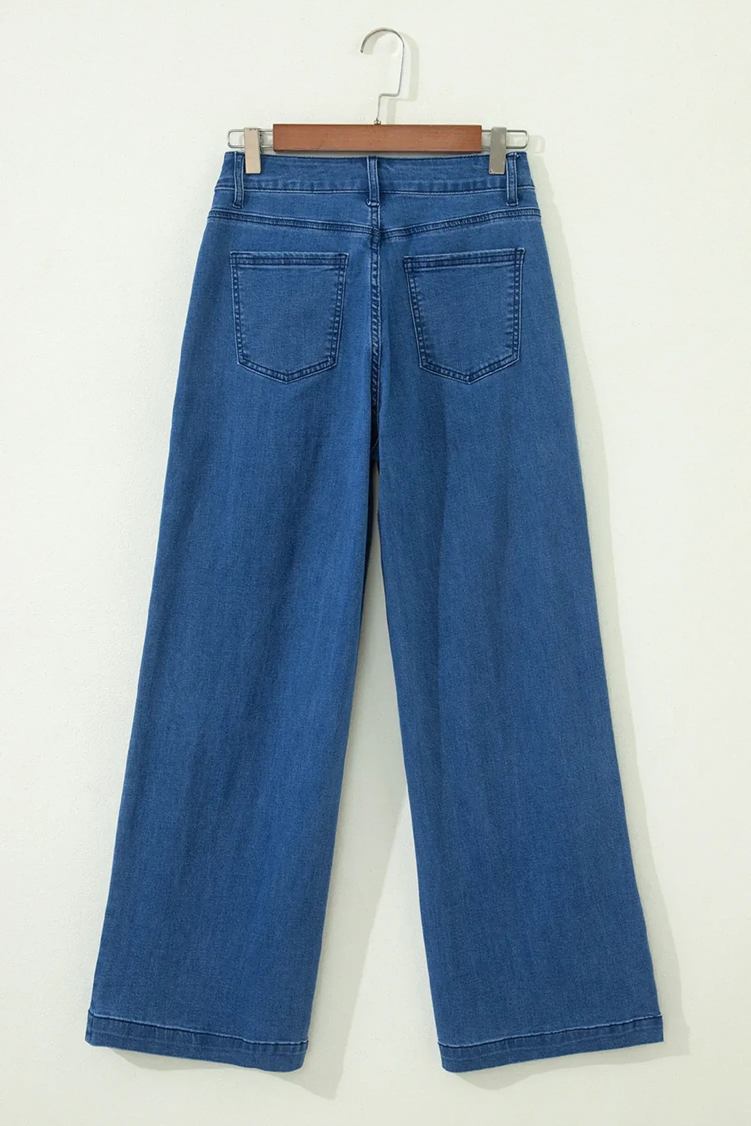 Dusk Blue Lace-up Pull on Wide Leg Jeans - Sweet Fashion Wholesale