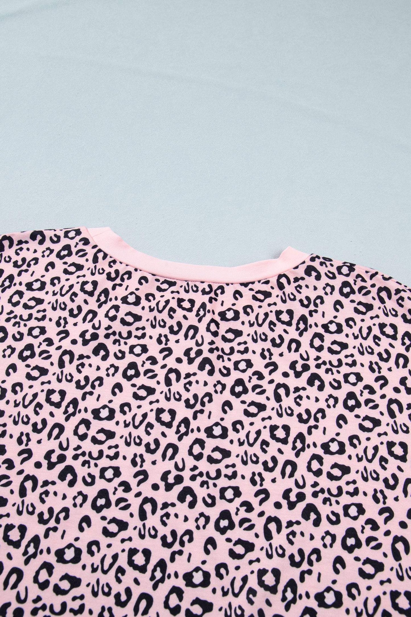 Pink Leopard Striped Contrast Patchwork Plus Size Tee