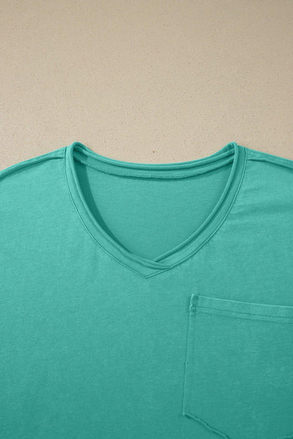 Mint Green Cotton Mineral Wash T Shirt - Sweet Fashion Wholesale
