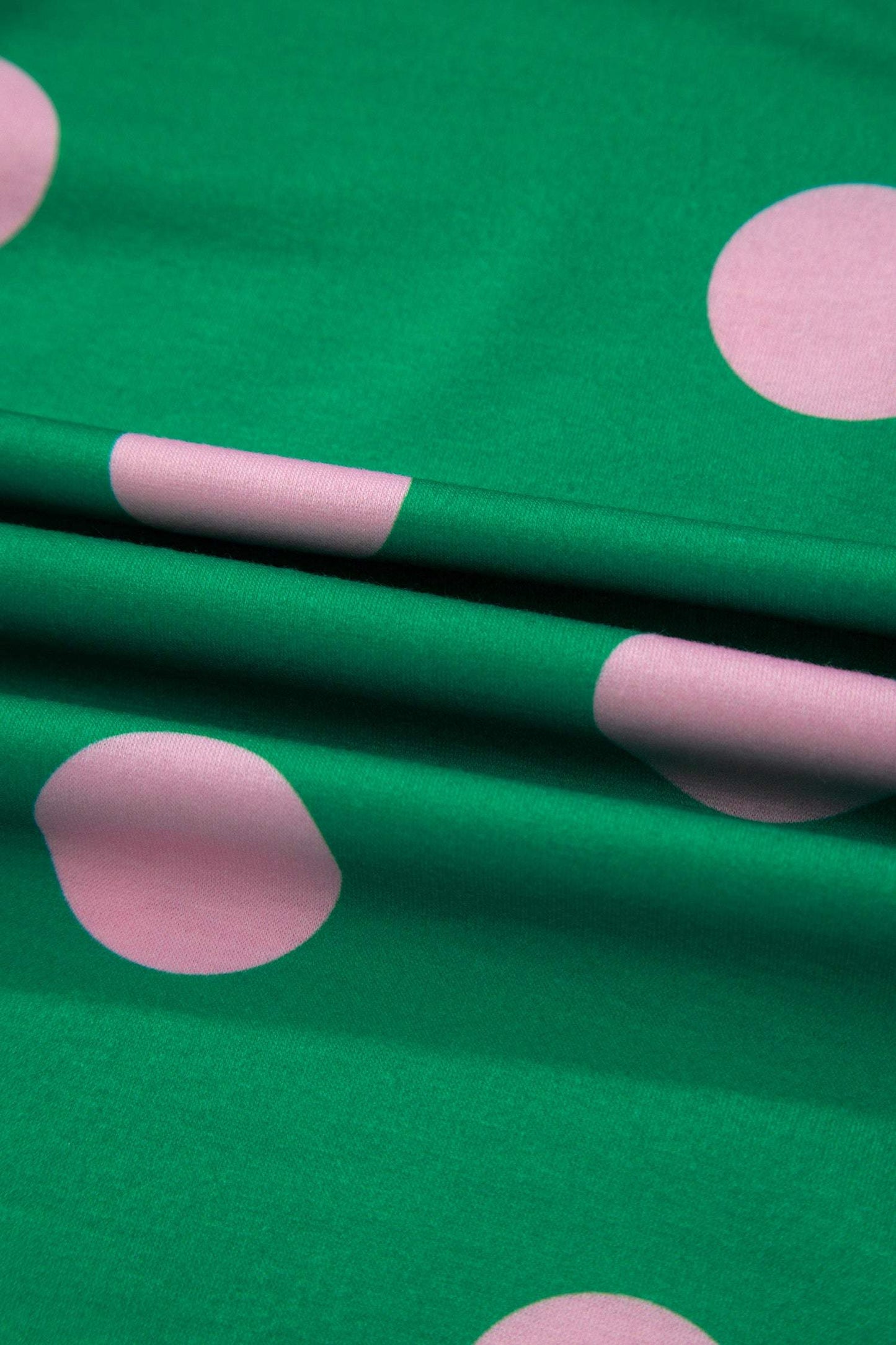 Green Polka Dot Print V Neck Tee Short Set