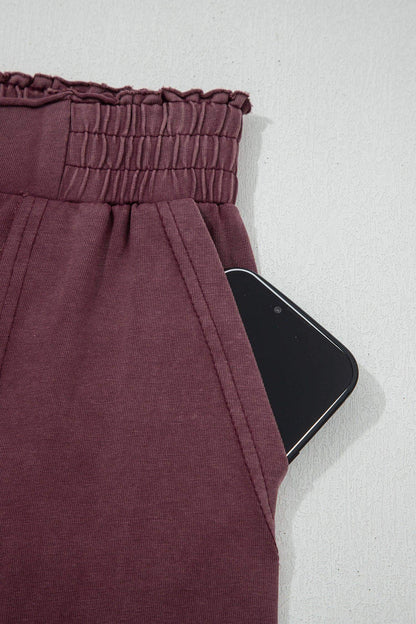 Mineral Red Mineral Wash Cargo Patched Pocket Utility Sweatpants - Sweet Fashion Wholesale
