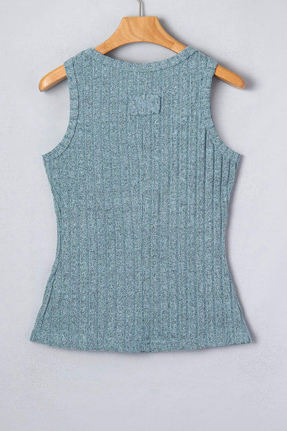 Bonbon Slim Ribbed Mineral Wash Tank Top