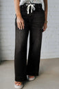 Black Acid Wash Contrast Lace-up Plus Size Jeans - Sweet Fashion Wholesale