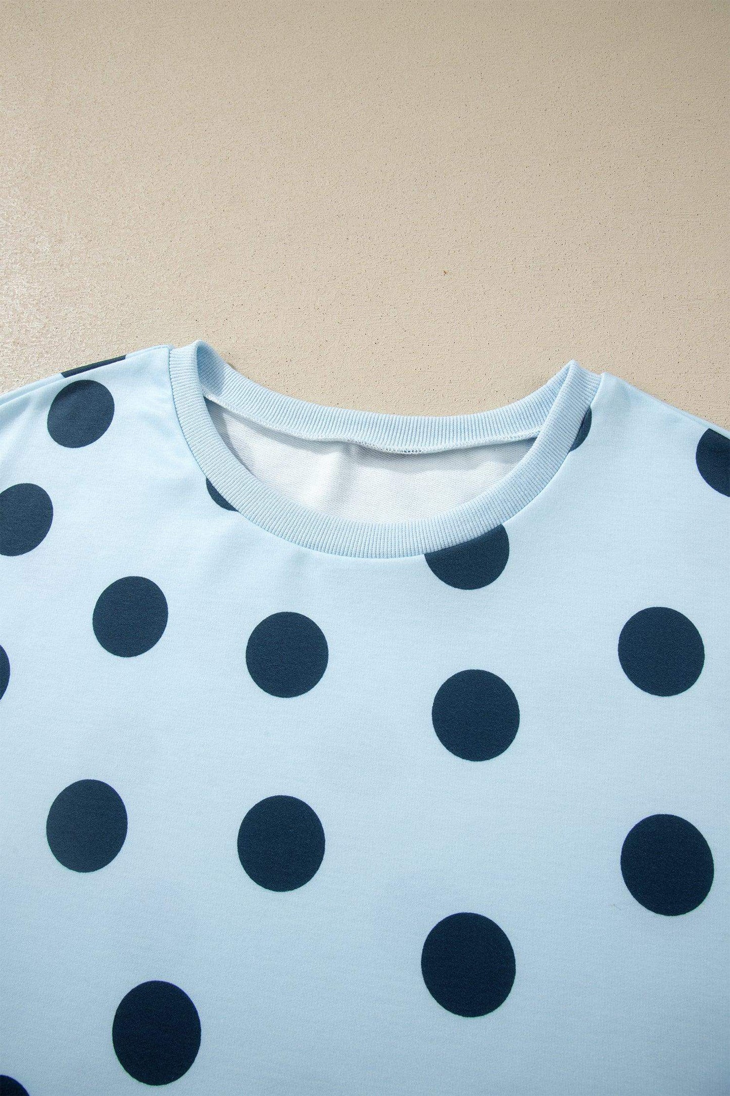 Pink Polka Dot Print Loose Tee Drawstring Elastic Waist Short Set - Sweet Fashion Wholesale