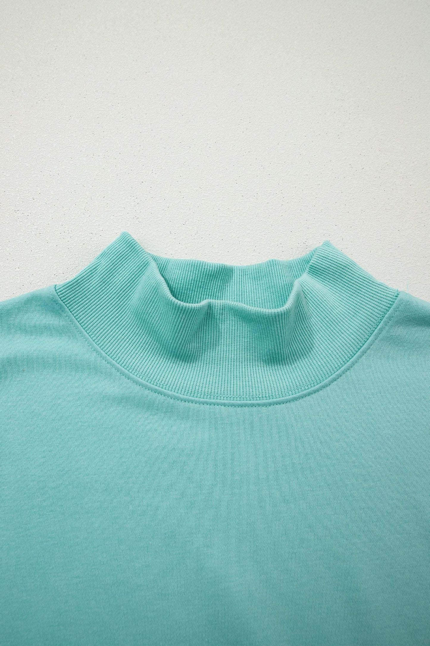 Mint Green Solid Color High Neck Cap Sleeve Loose Top