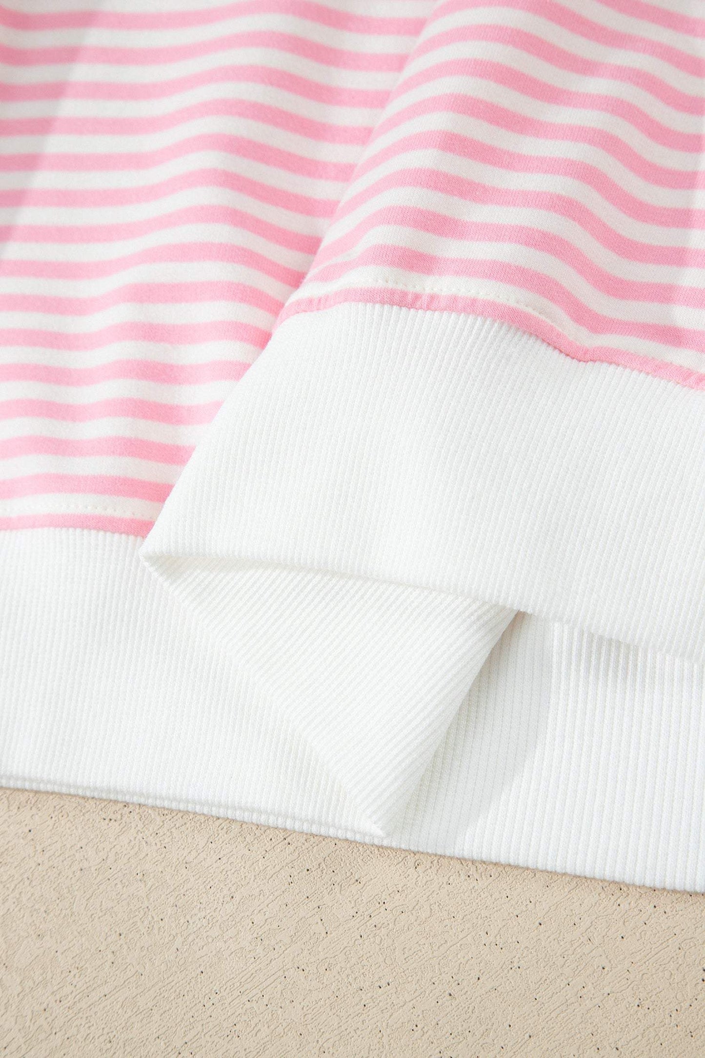 Sky Blue Stripe Oversize Mock Neck Sweatshirt and Shorts Set
