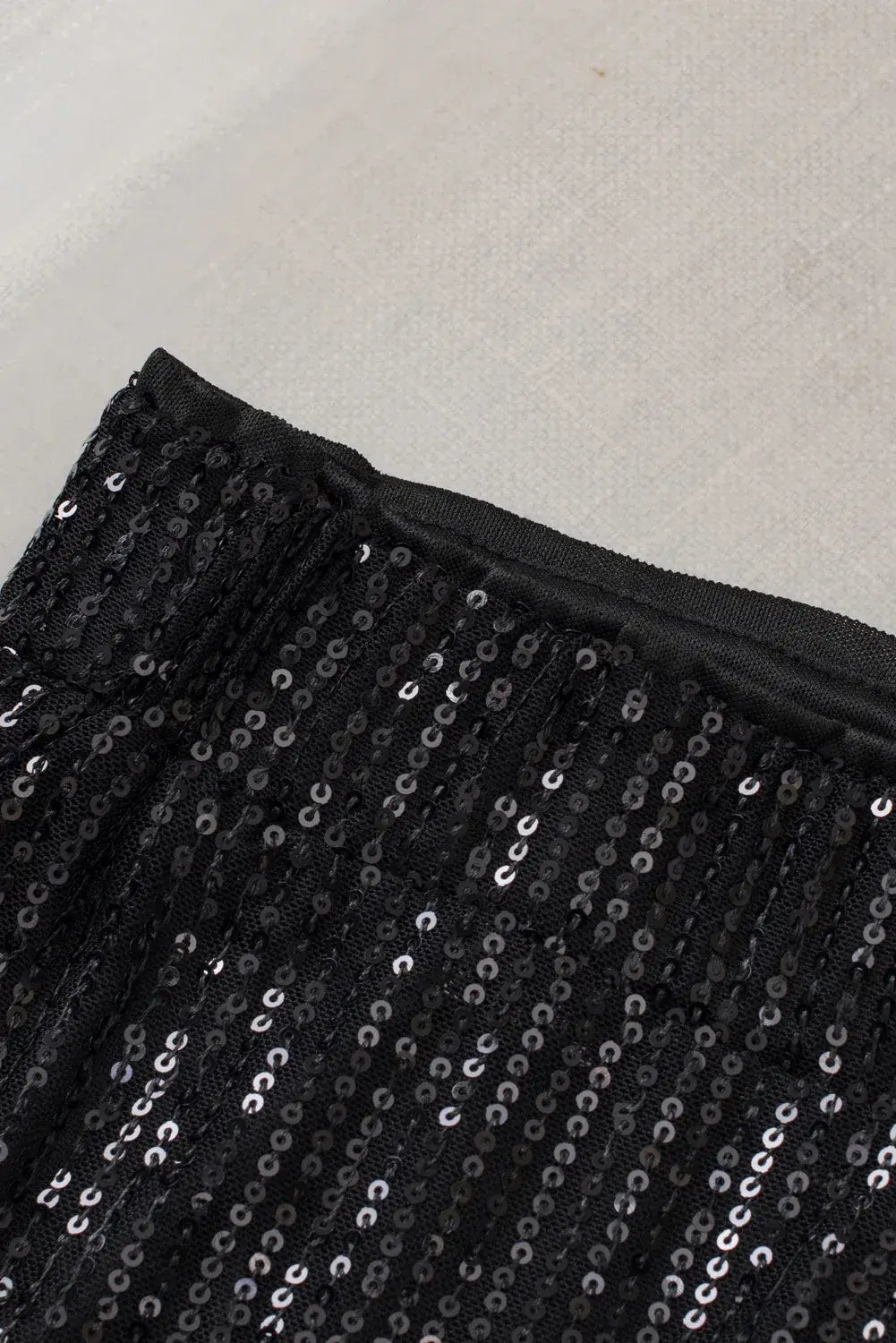 Black Sequin Wide Leg Pants - Sweet Fashion Wholesale
