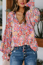 Blue Cakewalk Floral Smocked Blouse - Sweet Fashion Wholesale