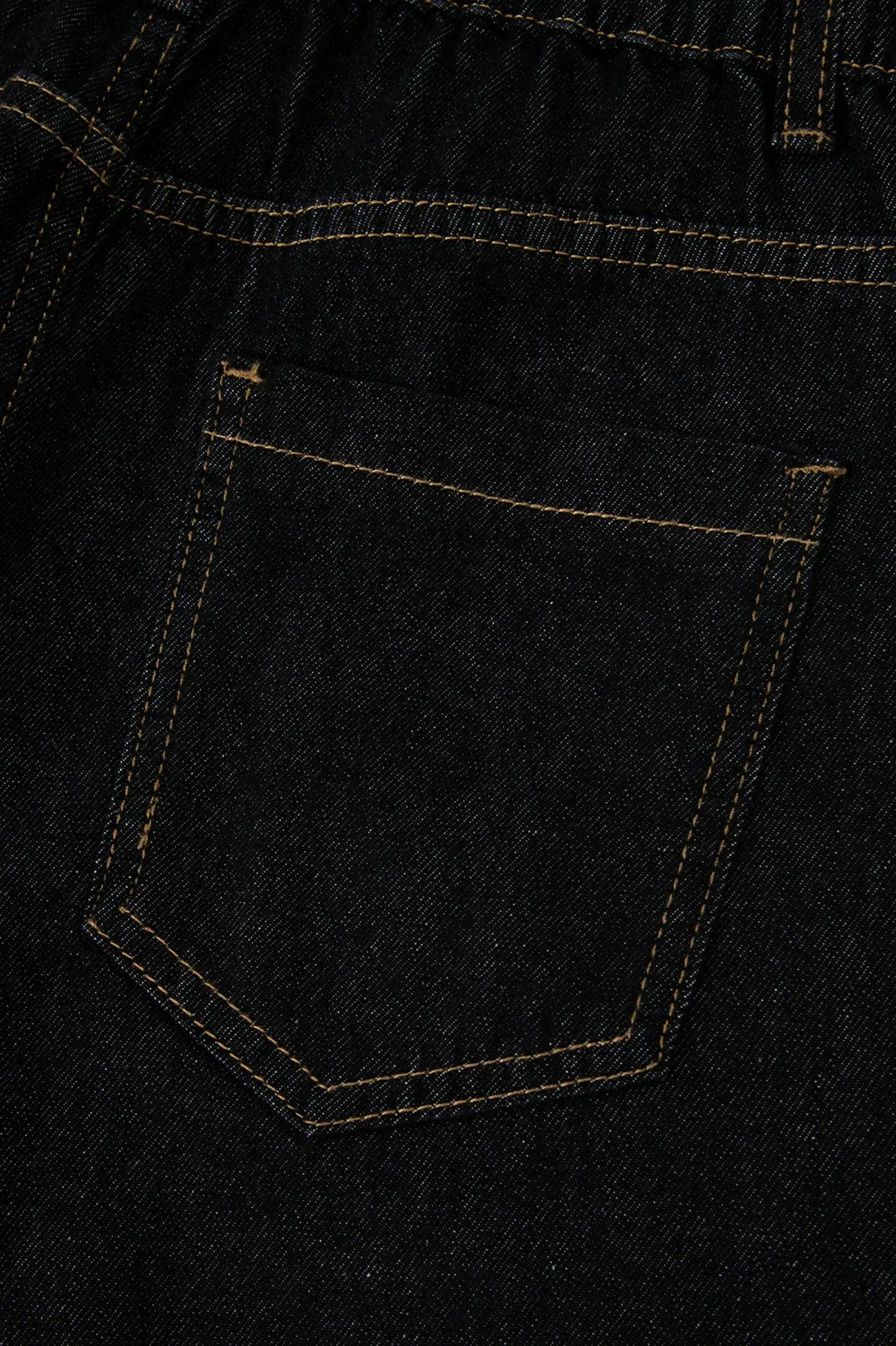 Navy Blue Embroidered Scalloped Trim Relaxed Denim Shorts - Sweet Fashion Wholesale