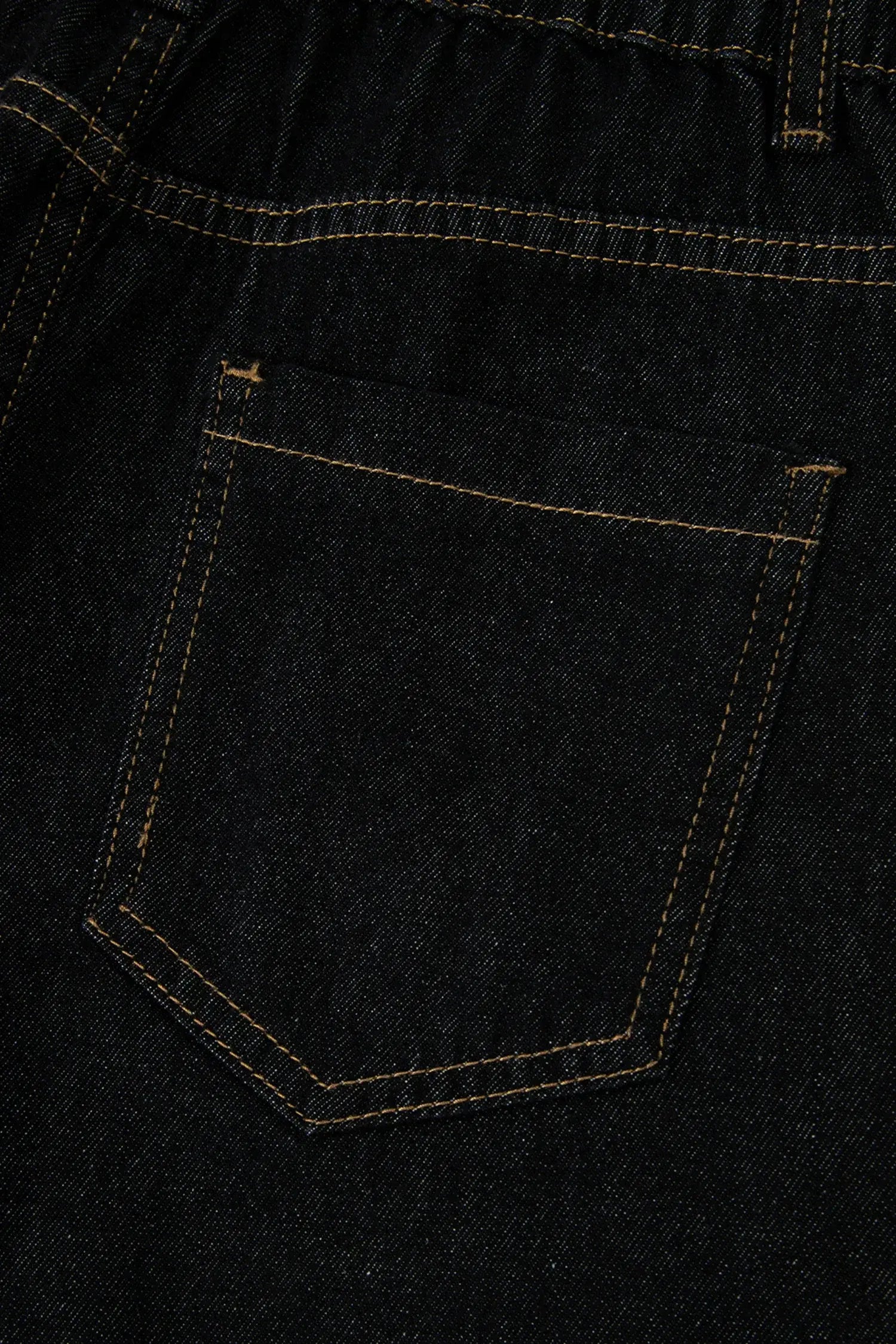 Navy Blue Embroidered Scalloped Trim Relaxed Denim Shorts - Sweet Fashion Wholesale