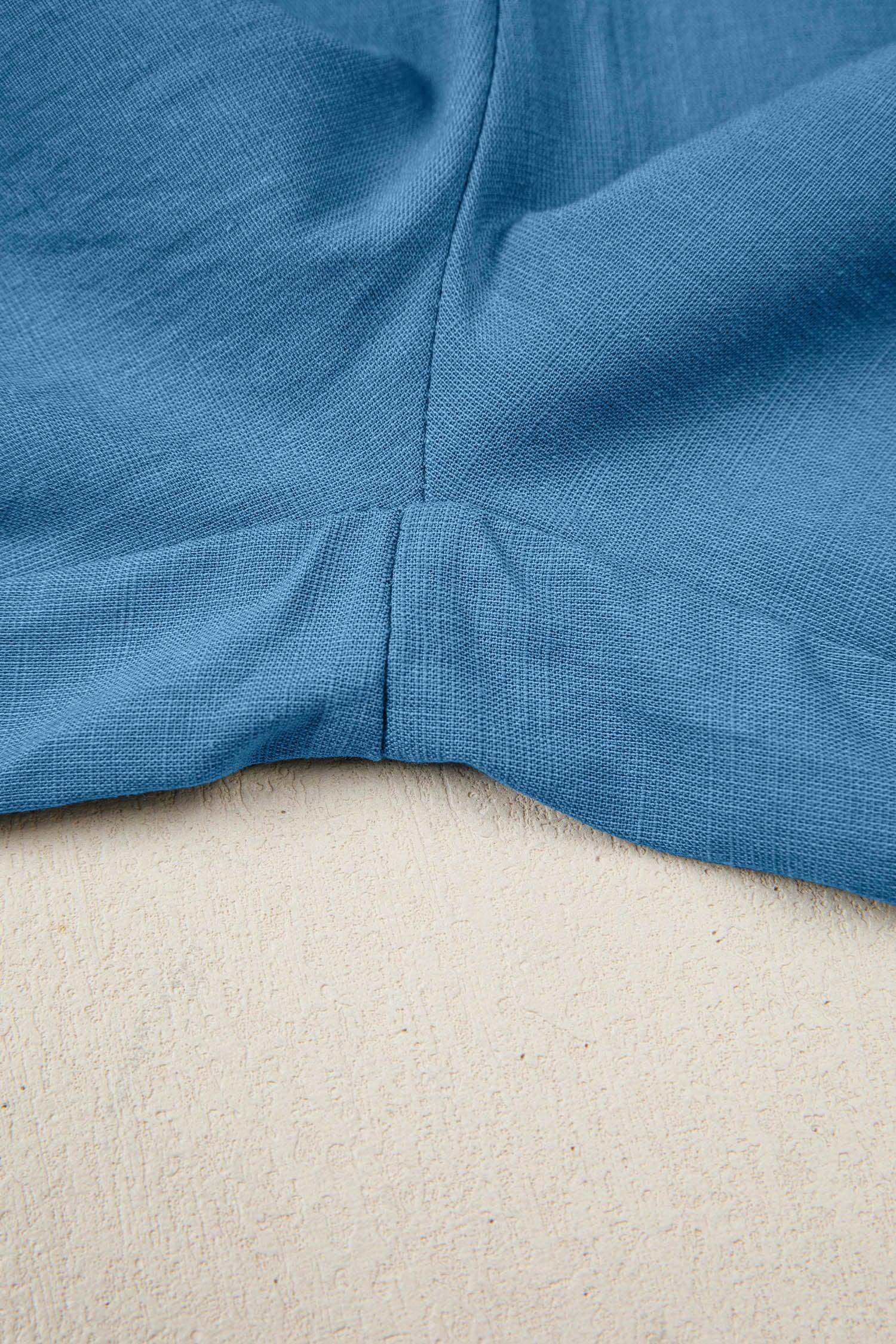 Prussian Blue Smocked Waist Casual Jogger Style Pants - Sweet Fashion Wholesale