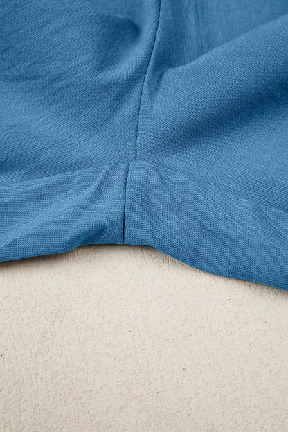 Prussian Blue Smocked Waist Casual Jogger Style Pants - Sweet Fashion Wholesale