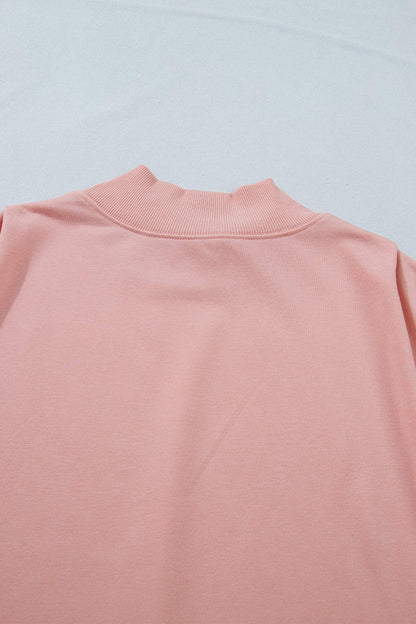Sky Blue Solid Color High Neck Cap Sleeve Loose Top