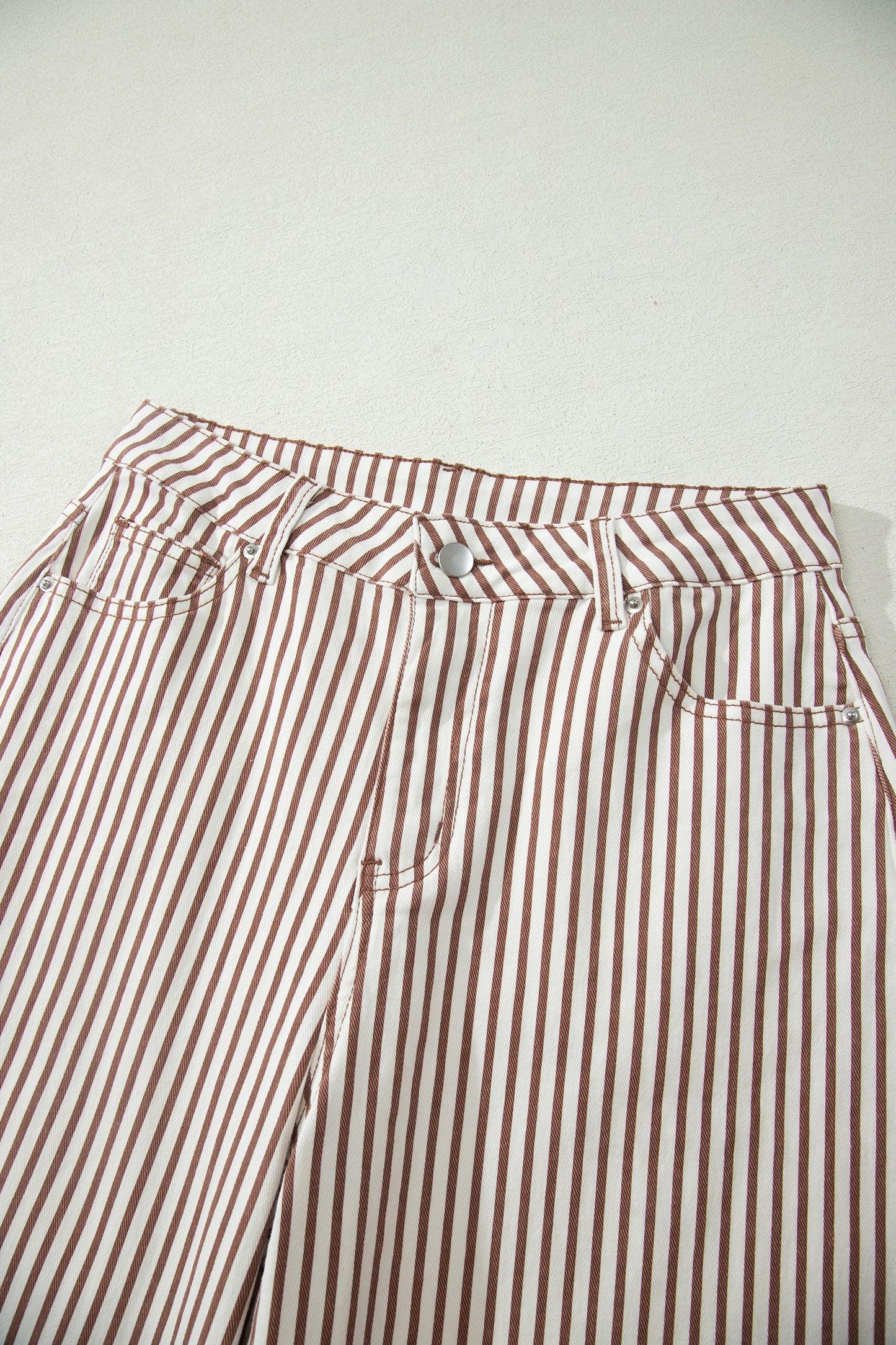 Sky Blue Stripe Casual Barrel Jeans