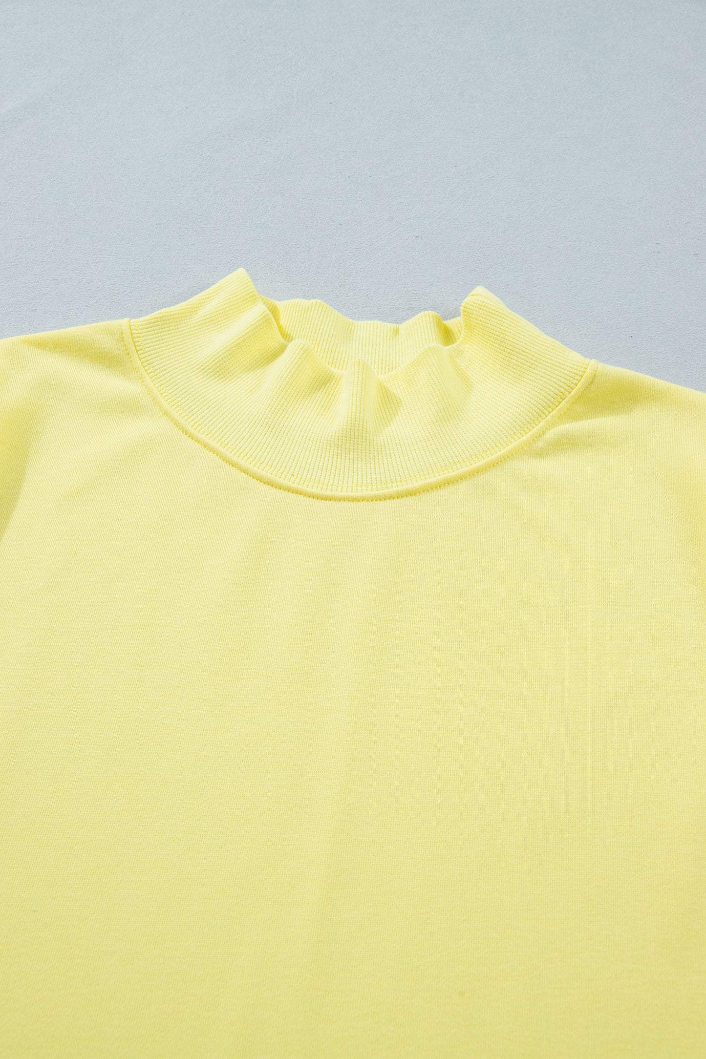 Sky Blue Solid Color High Neck Cap Sleeve Loose Top