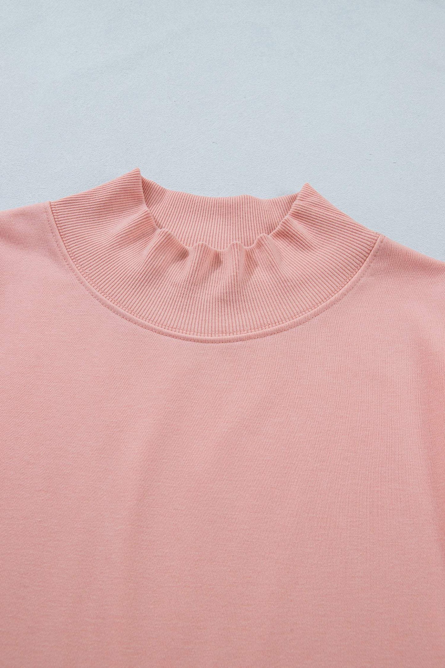 Sky Blue Solid Color High Neck Cap Sleeve Loose Top