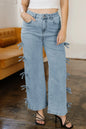 Beau Blue Bow Knot Side Detail Straight Leg Loose Jeans - Sweet Fashion Wholesale