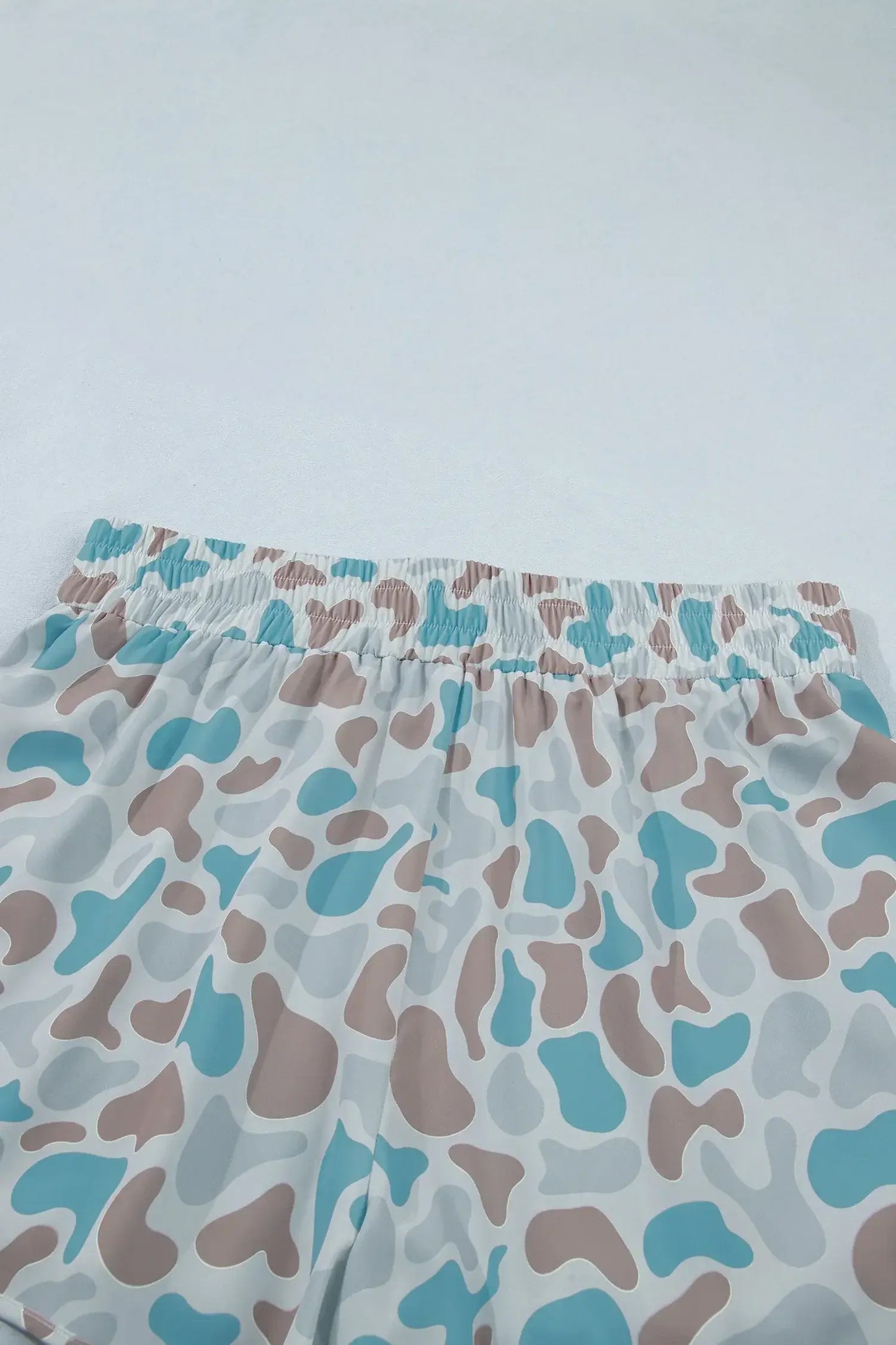 Multicolour Plus Size Camouflage Elastic Waist Athleisure Shorts - Sweet Fashion Wholesale
