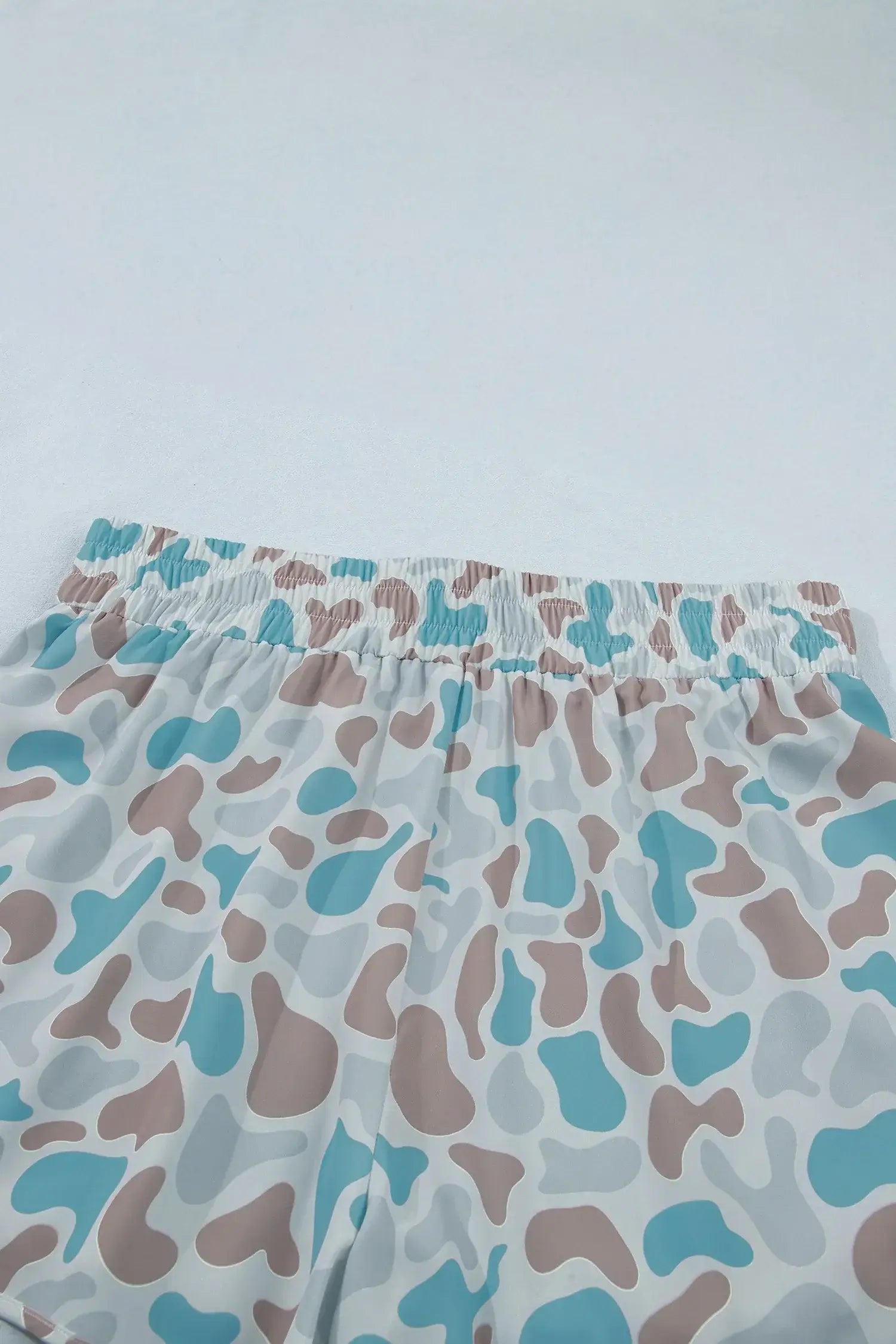 Multicolour Plus Size Camouflage Elastic Waist Athleisure Shorts - Sweet Fashion Wholesale