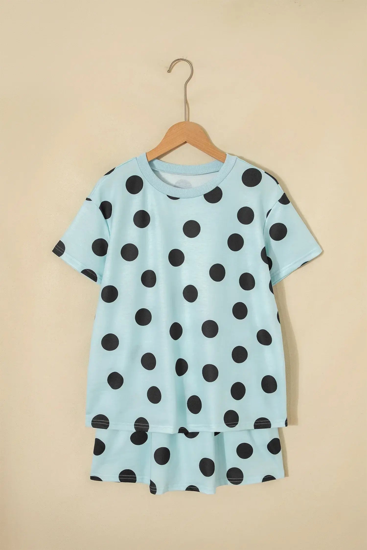 White Polka Dot Short Sleeve Top Casual Skort 2pcs Outfit - Sweet Fashion Wholesale