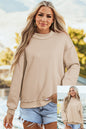 Carrot Oversize Drop Shoulder Reversible Mock Neck Sweatshirt