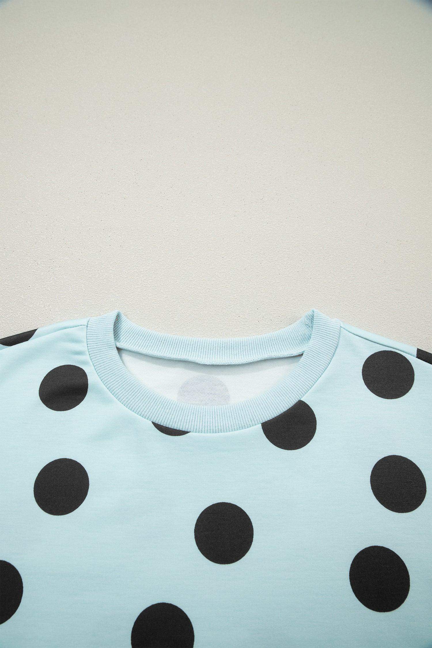 White Polka Dot Short Sleeve Top Casual Skort 2pcs Outfit - Sweet Fashion Wholesale