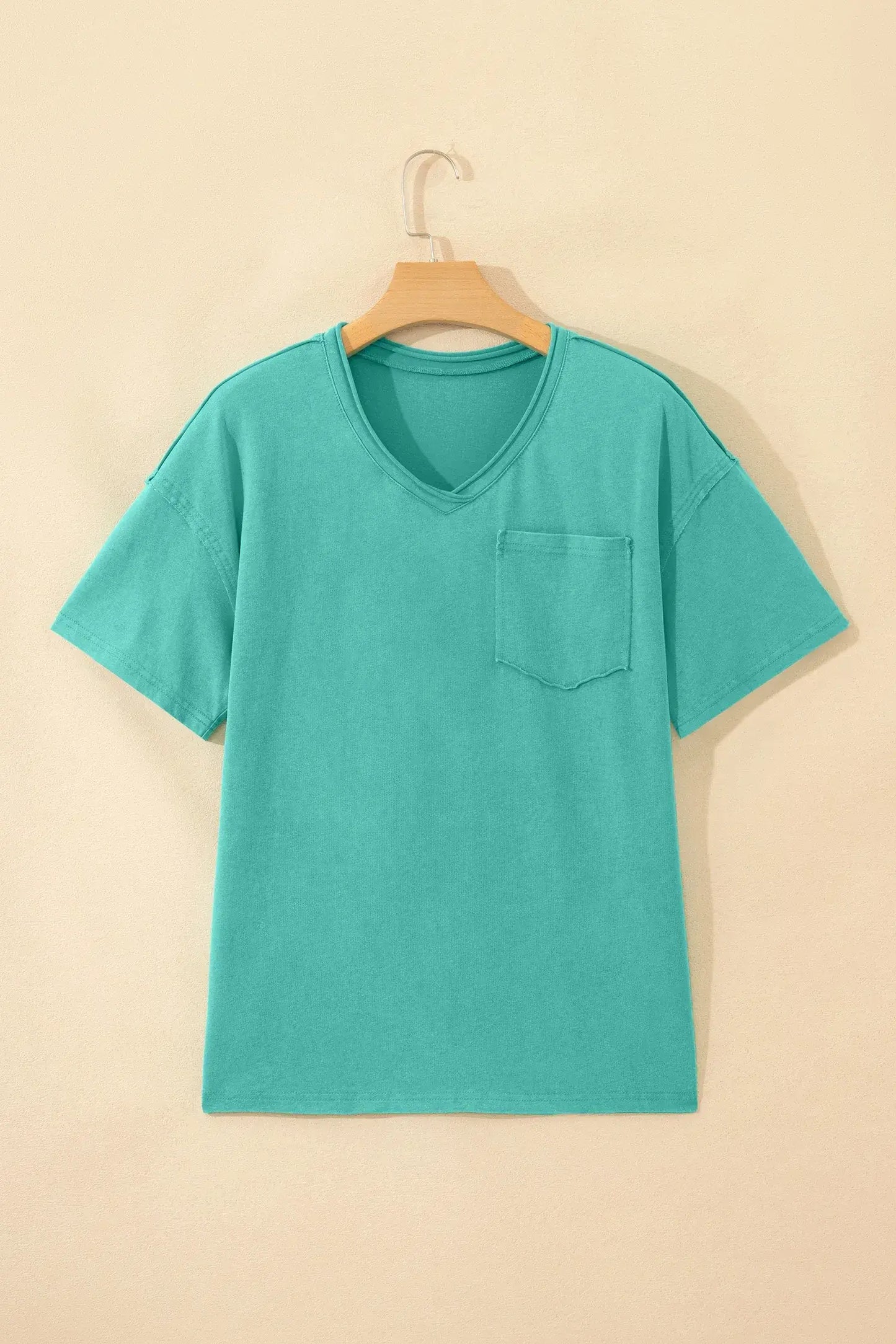 Mint Green Cotton Mineral Wash T Shirt - Sweet Fashion Wholesale