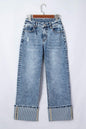 Ashleigh Blue Cuffed Straight Loose Jeans - Sweet Fashion Wholesale