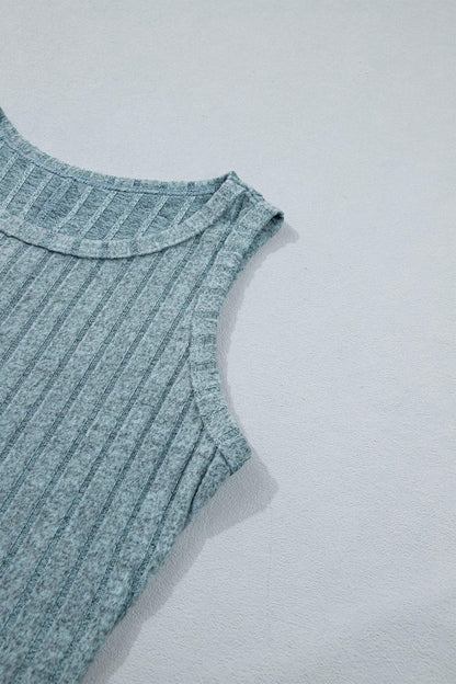 Bonbon Slim Ribbed Mineral Wash Tank Top