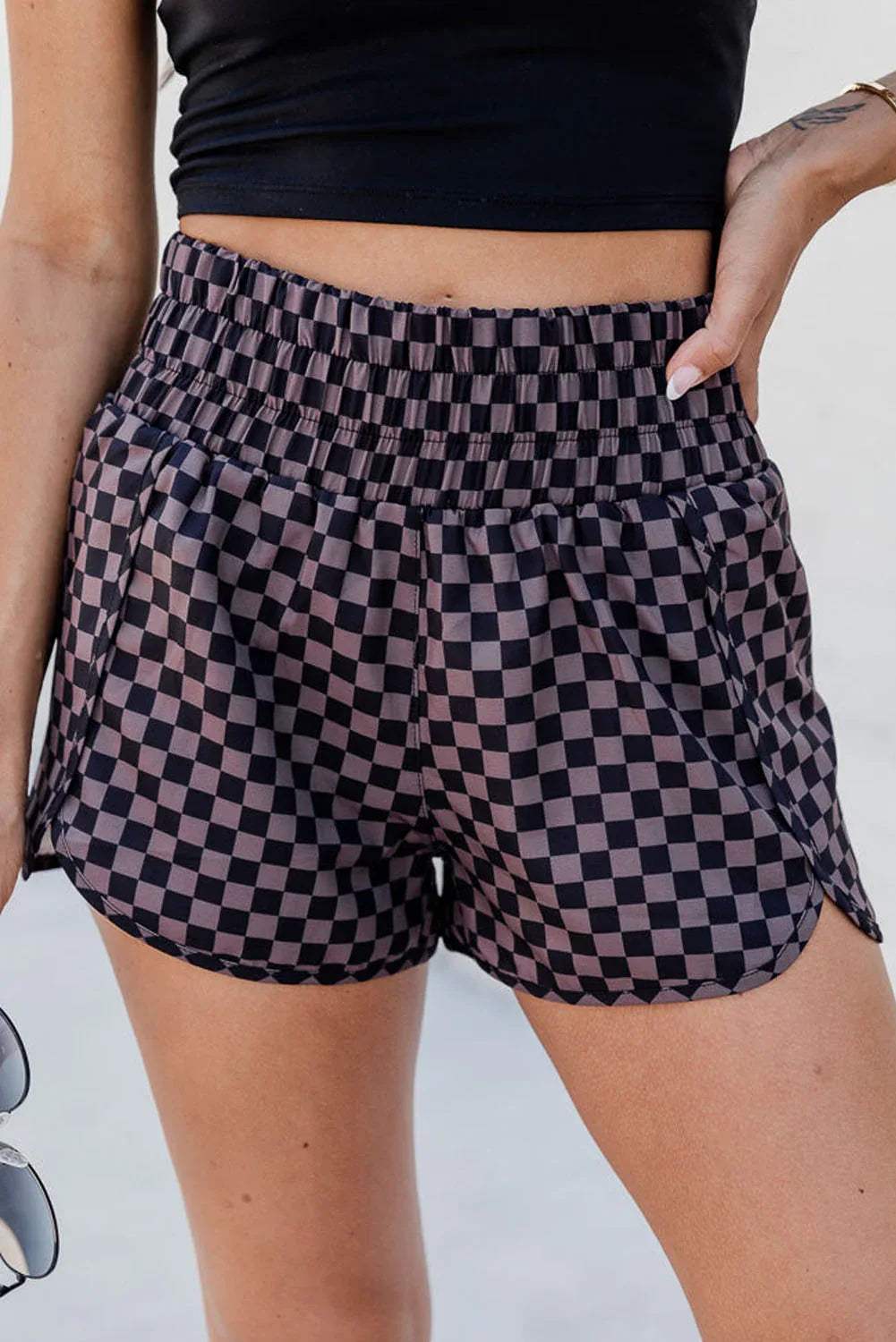 Blue Leopard High Waisted Athletic Shorts - Sweet Fashion Wholesale