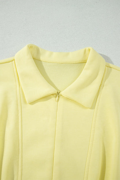 Yellow Cream Half Zip Polo Tee Elastic Waist Romper